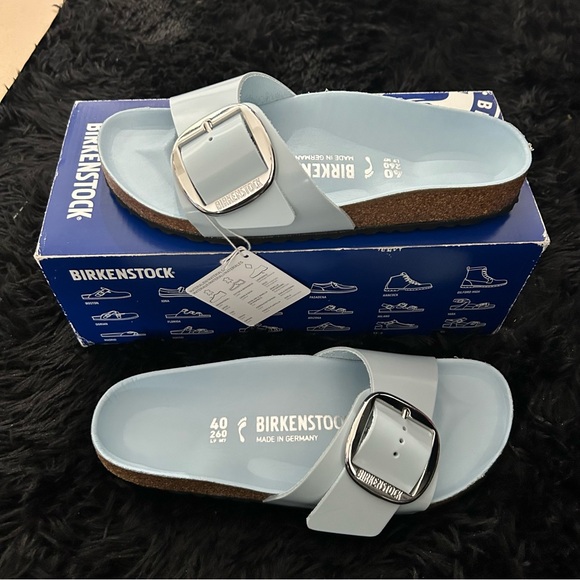 BIRKENSTOCK Madrid Big buckle blue leather sandals slippers slides shoes eur 40 - Picture 8 of 8